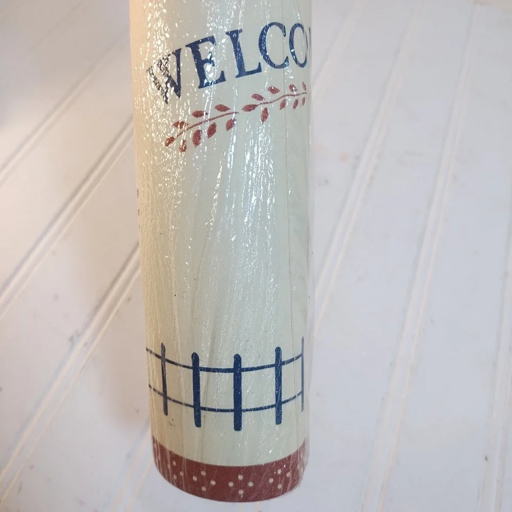2 VTG Cottagecore Farmhouse & Fence Welcome Wallpaper Border Country  5 Yd NEW